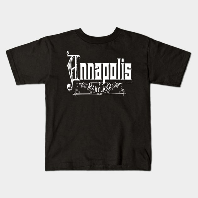 Vintage Annapolis, MD Kids T-Shirt by DonDota